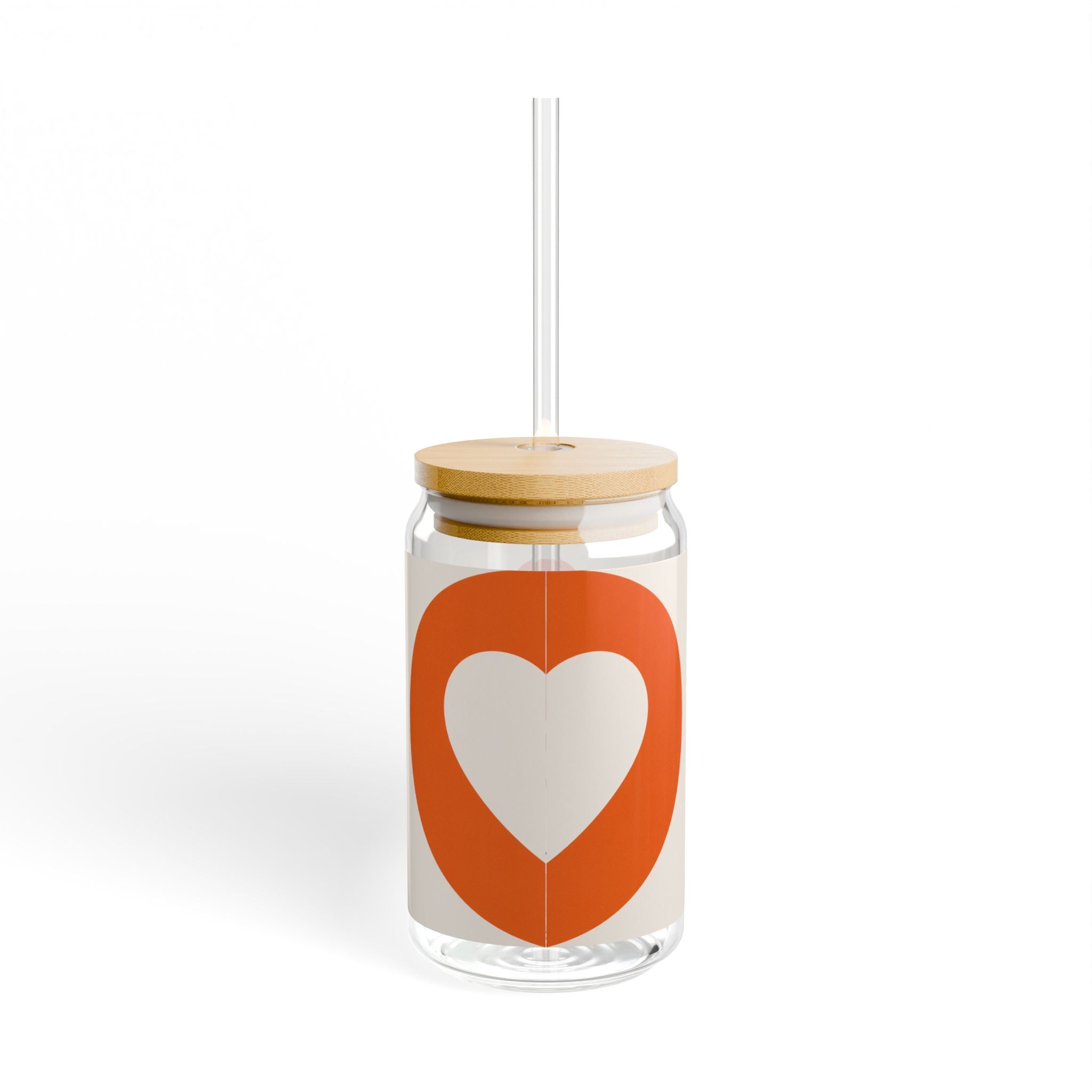 Sipper Glass - LoveUMean It Juice Canister with Heart Logo, 16oz Reusable Straw Cup