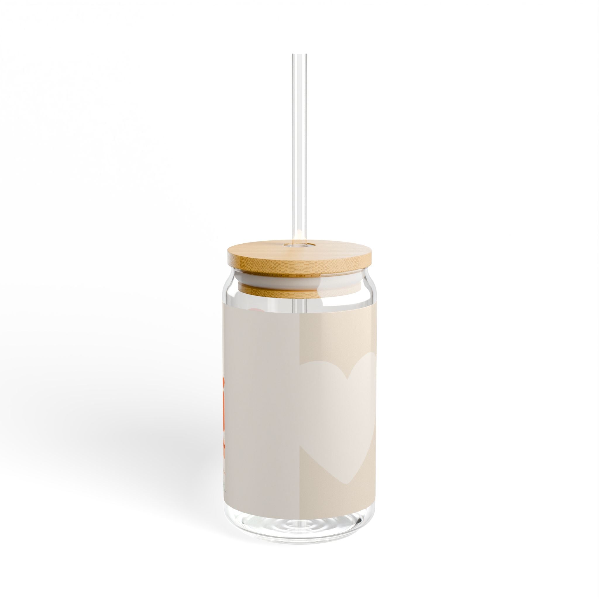 Sipper Glass - LoveUMed Juice Canister with Heart Logo, 16oz Reusable Straw Cup